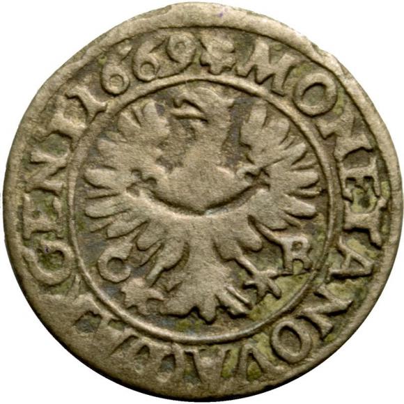 1 krajcar 1669 Chrystian Wołowski Księstwo Brzesko - Legnicko - Wołowskie Brzeg (2)