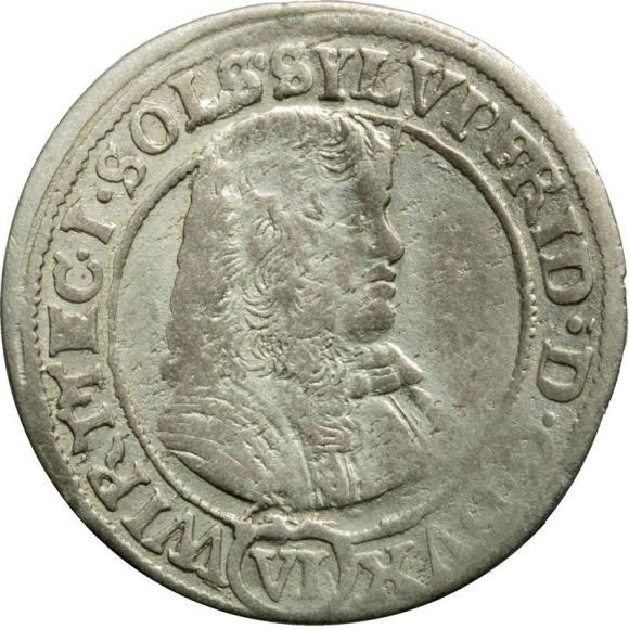 6 krajcarów 1674 Sylwiusz Fryderyk Witemberski Księstwo Ziębicko - Oleśnickie Oleśnica (1)