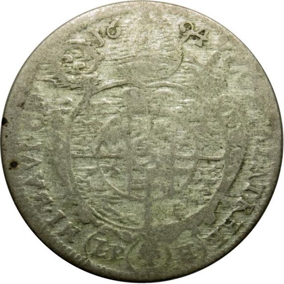 15 krajcarów 1694 Franciszek Ludwik von Pfalz Księstwo Nyskie Biskupów Wrocławskich Nysa (2)