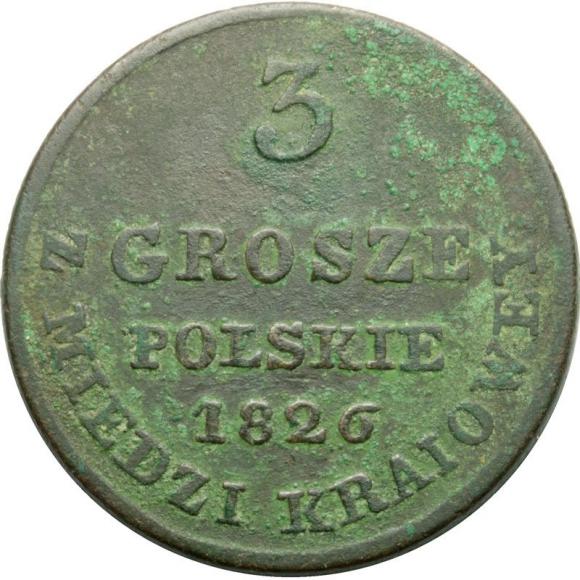 3 grosze 1826 Aleksander I Romanow Królestwo Polskie Warszawa (1)