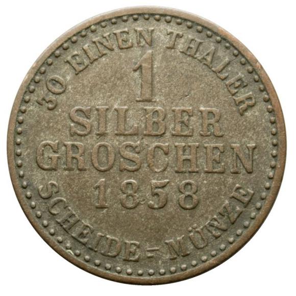 1 grosz srebrny 1858 Fryderyk Wilhelm I Niemcy Hesja Kassel (2)