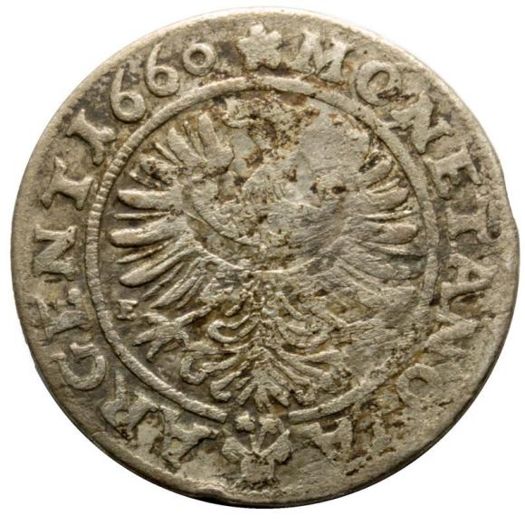 3 krajcary 1660 Ludwik II Brzeski Księstwo Brzesko - Legnicko - Wołowskie (2)