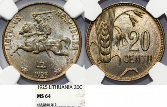 20 centu 1925 Litwa MS 64 (1)