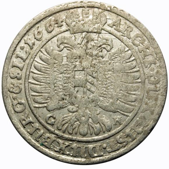 15 krajcarów 1664 Leopold I Habsburg Wrocław (2)