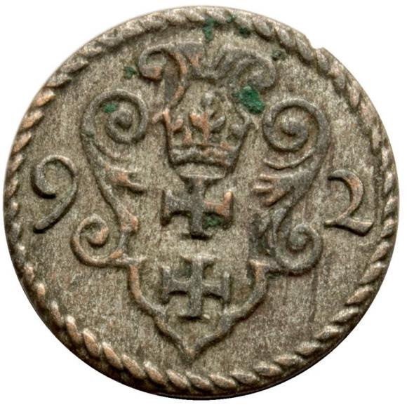 Denar 1592 Zygmunt III Waza Gdańsk (1)