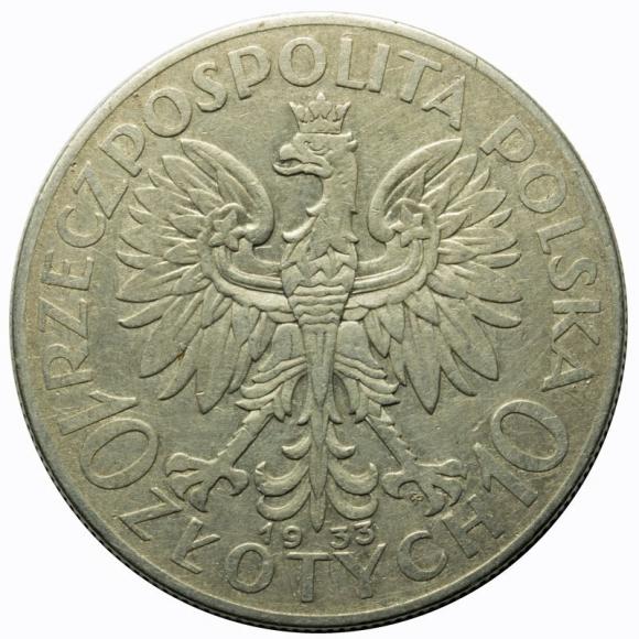 10 złotych 1933 Głowa Kobiety II RP Warszawa (2)