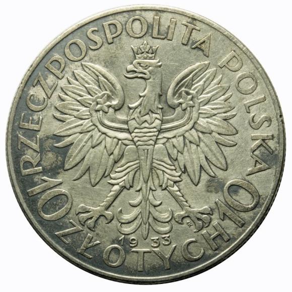 10 złotych 1933 Głowa Kobiety II RP Warszawa (2)