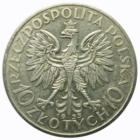 10 złotych 1933 Głowa Kobiety II RP Warszawa (2)