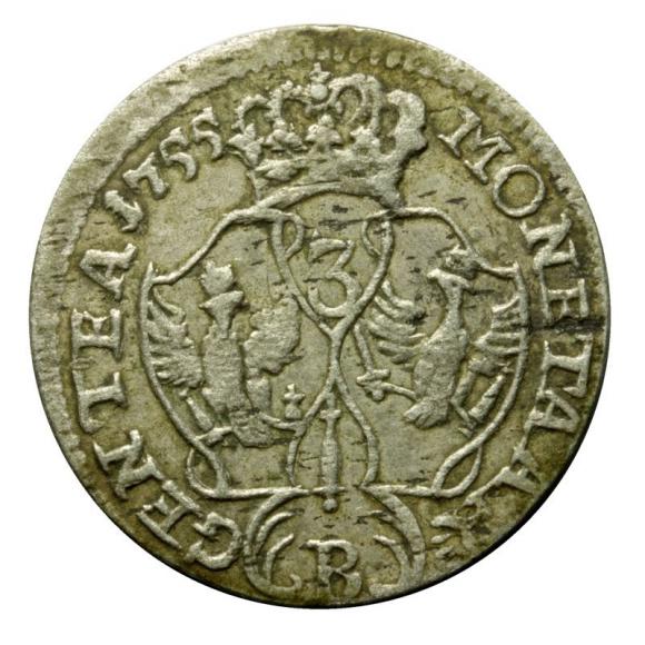 3 krajcary 1755 Fryderyk II Wielki Niemcy Wrocław (2)