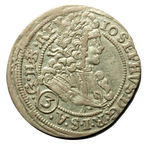 3 krajcary 1711 Józef I Habsburg Śląsk Wrocław (1)