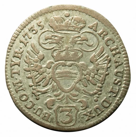 3 krajcary 1735 Karol VI Habsburg Austria Wiedeń (2)