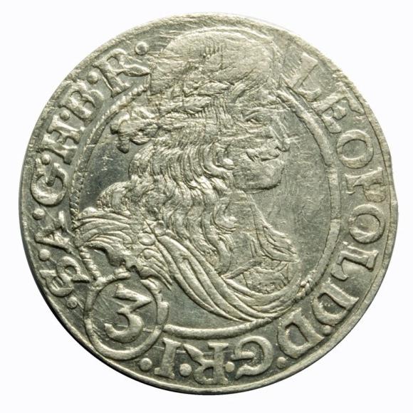 3 krajcary 1666 Leopold I Habsburg Wrocław (1)