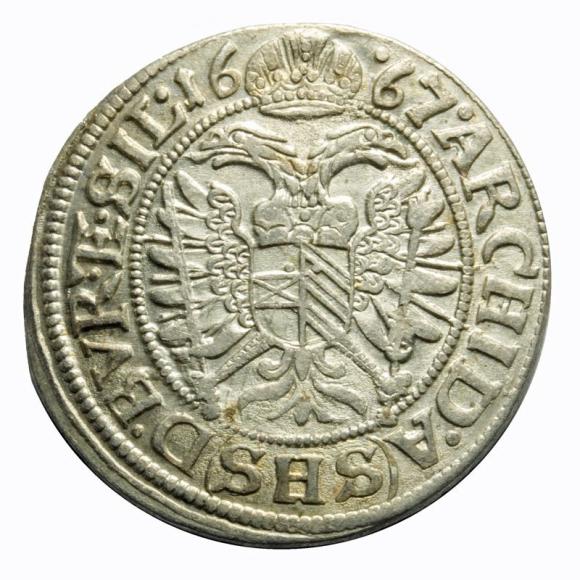 3 krajcary 1667 Leopold I Habsburg Wrocław (2)