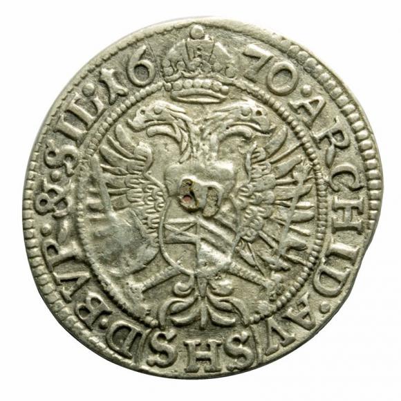 3 krajcary 1670 Leopold I Habsburg Wrocław (2)