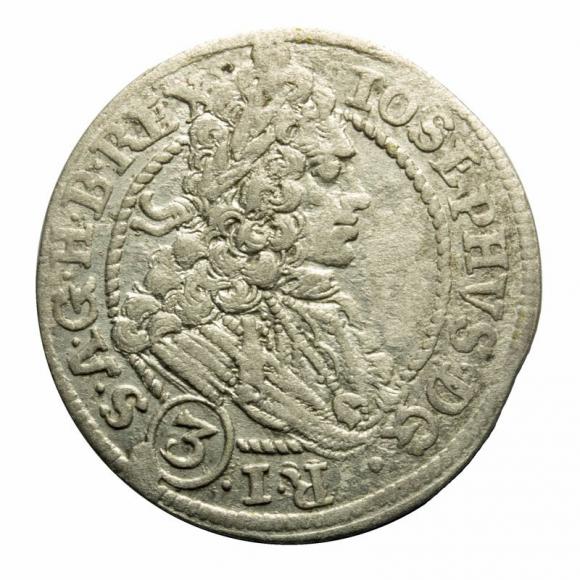 3 krajcary 1711 Józef I Habsburg Śląsk Wrocław (1)