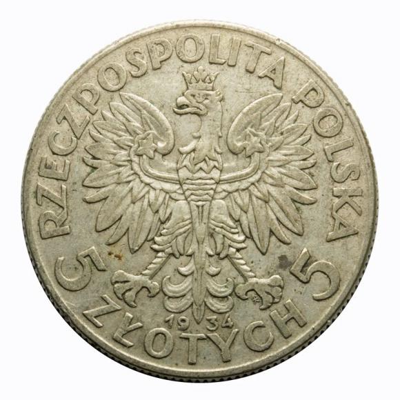 5 złotych 1934 Głowa Kobiety II RP Warszawa (2)