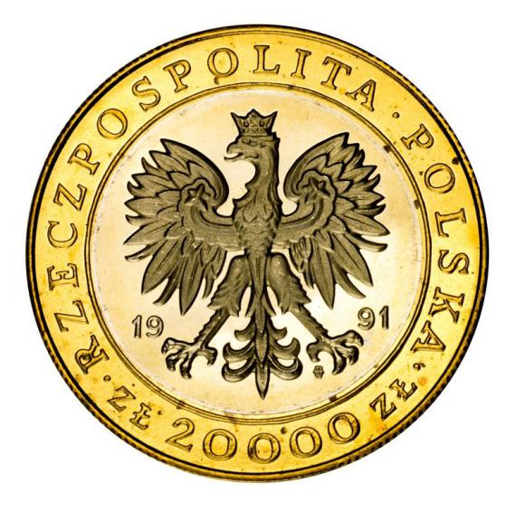 20000 zł 225 lat Mennicy Warszawskiej 1991 (2)