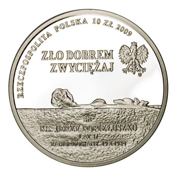 10 zł 25 rocznica śmierci księdza Jerzego Popiełuszki 2009 (2)
