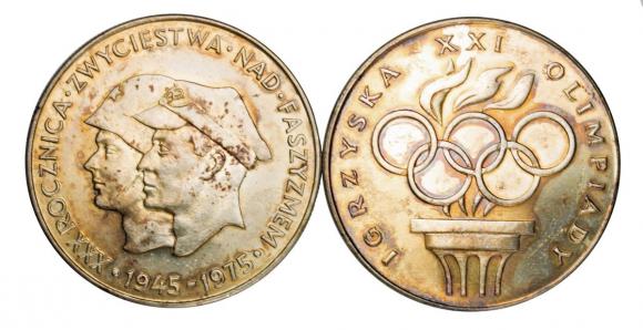 200 zł 1975 XXX rocznica zwycięstwa nad faszyzmem 200 zł 1976 Igrzyska XXI Olimpiady srebro (1)