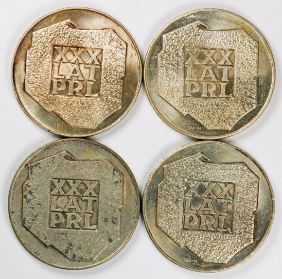 200 zł 1974 XXX lat PRL 4 sztuk srebro (1)