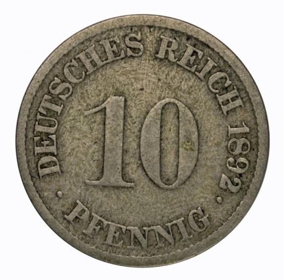 10 fenigów 1892 G Karlsruhe Niemcy (1)