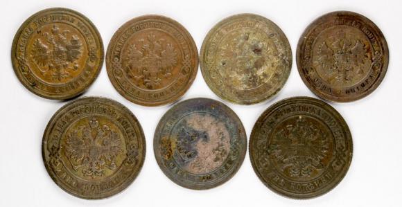 Kopiejki 1893 - 1904 zestaw 7 sztuk Rosja (2)