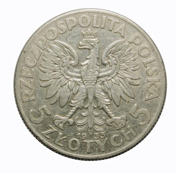5 złotych 1933 Głowa kobiety II RP Londyn (2)