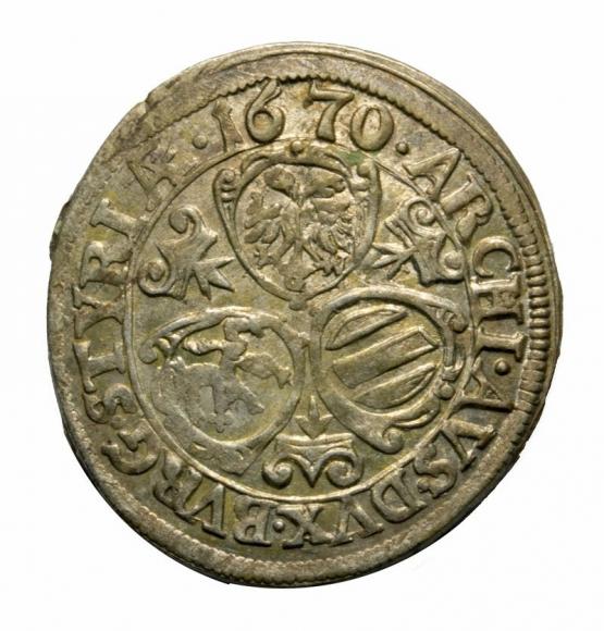 3 krajcary 1670 Leopold I Habsburg Austria Graz (2)
