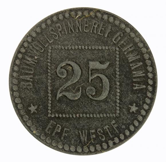 25 fenigów Epe Przędzalnia Bawełny Germania (2)