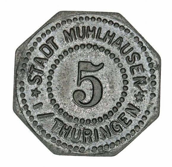 5 fenigów 1917 Muhlhausen Saksonia (1)