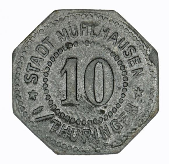10 fenigów 1917 Muhlhausen Saksonia (1)