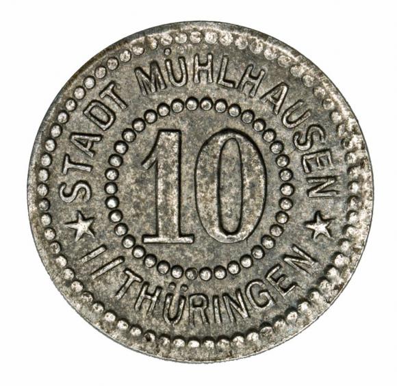 10 fenigów 1917 Muhlhausen Saksonia (1)