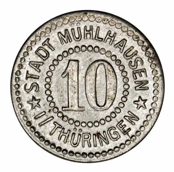 10 fenigów 1917 Muhlhausen Saksonia (1)