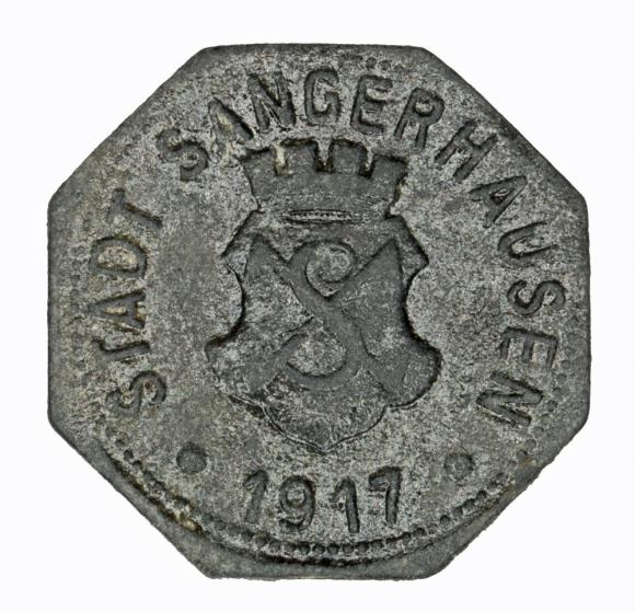 5 fenigów 1917 Sangerhausen Saksonia (2)
