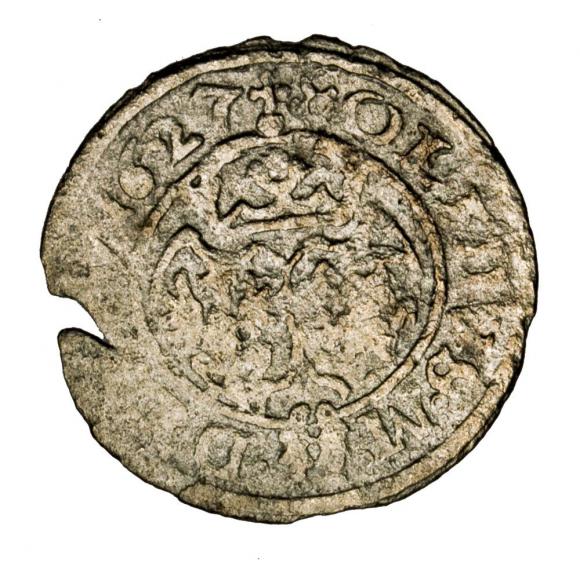 Szeląg 1627 Zygmunt III Waza Wilno (2)