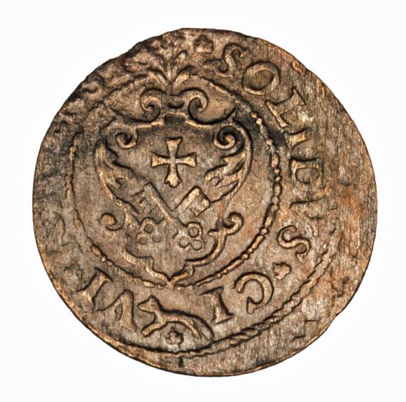 Szeląg 1621 Zygmunt III Waza Ryga (2)