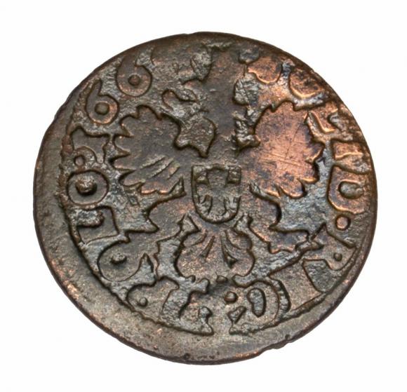 Szeląg 1664 Jan Kazimierz Kraków (2)