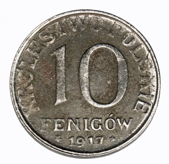 10 fenigów 1917 Królestwo Polskie Stuttgart (1)
