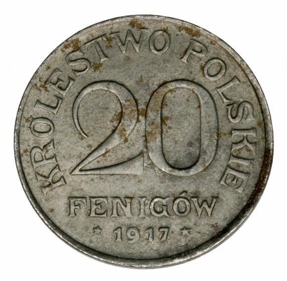 20 fenigów 1917 Królestwo Polskie Stuttgart (1)