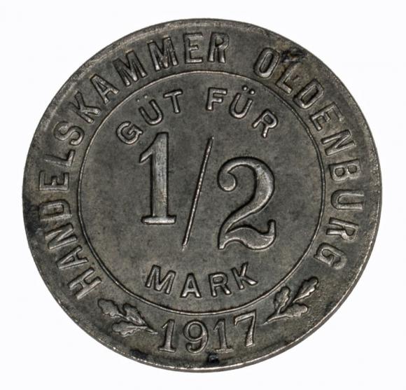 1/2 marki 1917 Oldenburg Saksonia (1)