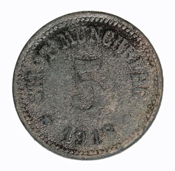 5 fenigów 1918 Muncheberg Bawaria (1)