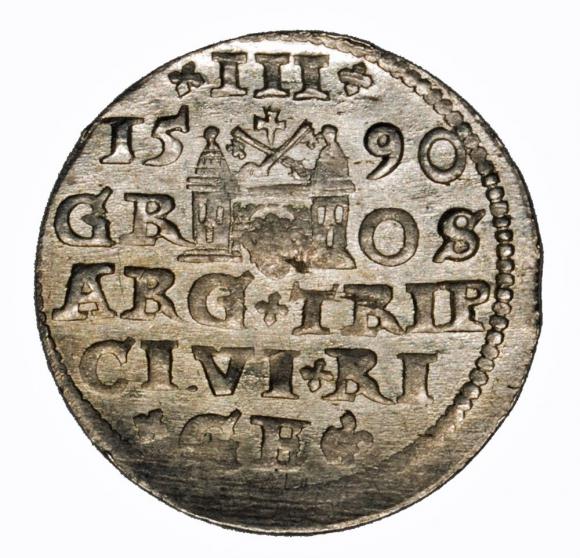 Trojak 1590 Zygmunt III Waza Ryga (2)