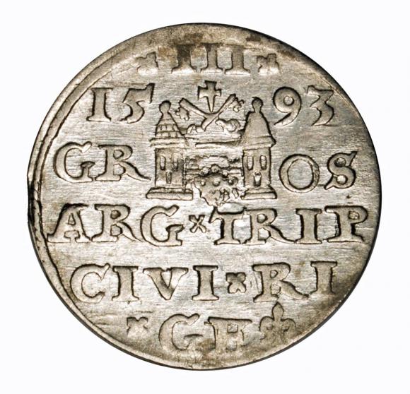Trojak 1593 Zygmunt III Waza Ryga (2)