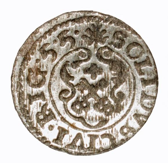 Szeląg 1655 Karol Gustaw Ryga (2)