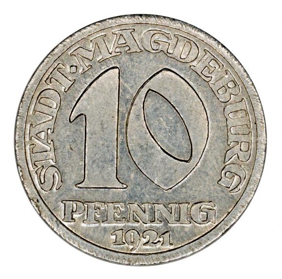 10 fenigów 1921 Magdeburg Saksonia (1)