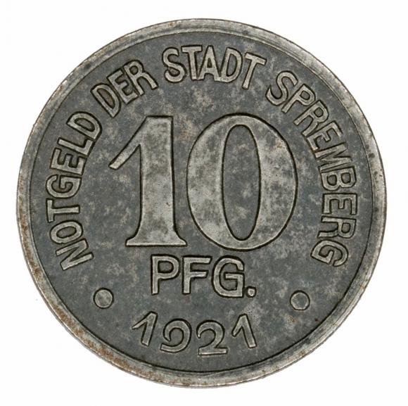 10 fenigów 1921 Spremberg Brandenburgia (1)