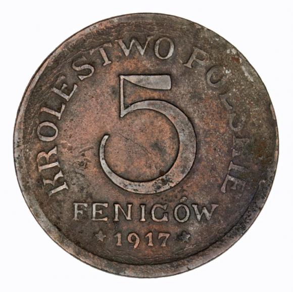 5 fenigów 1917 Królestwo Polskie Stuttgart (1)