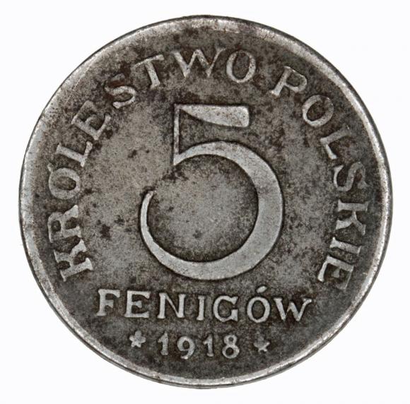 5 fenigów 1918 Królestwo Polskie Stuttgart (1)