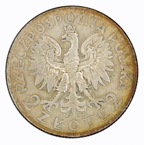 2 złote 1933 Głowa kobiety II RP Warszawa (2)