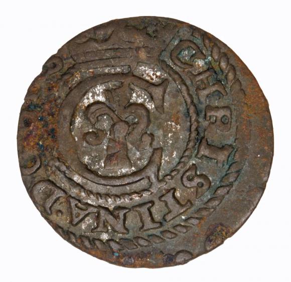 Szeląg 1640 Krystyna Waza Ryga (1)